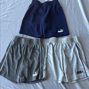 Puma Shorts Trio - Dark Blue, Charcoal, Light Gray